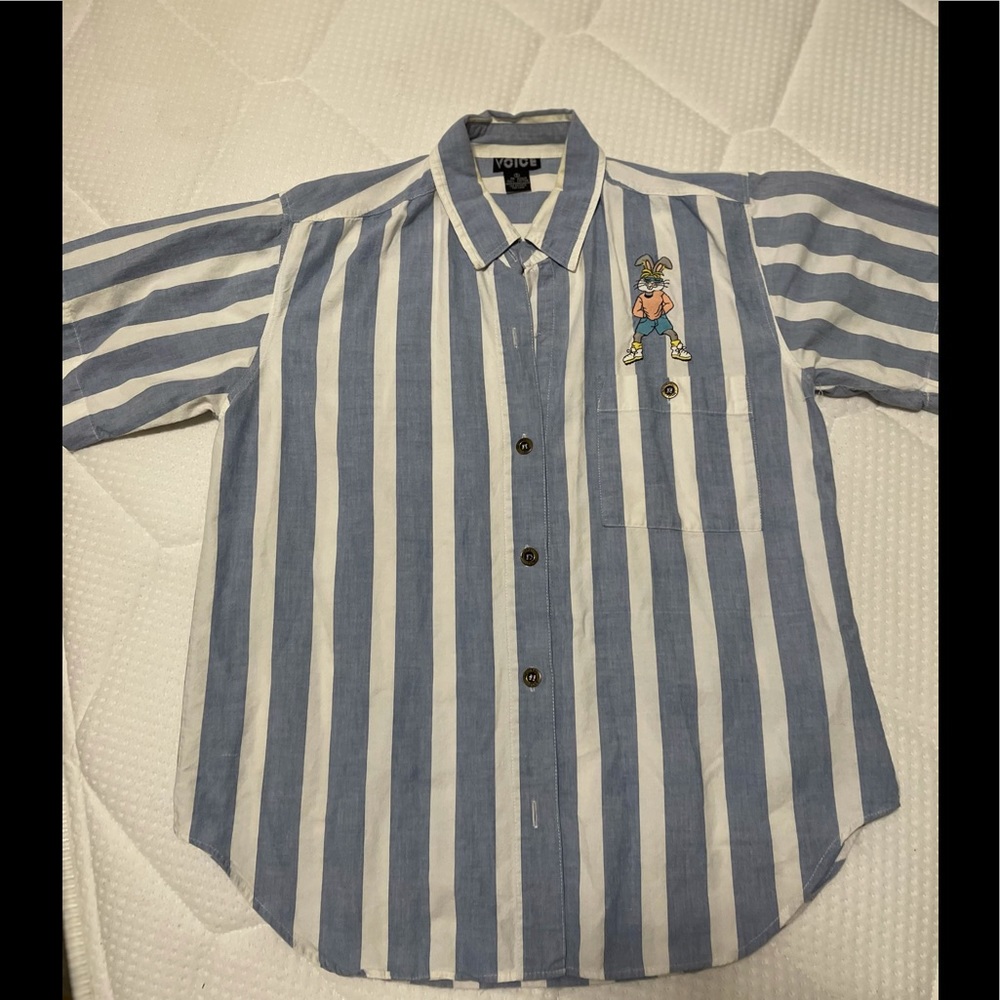 Vintage 90s VOICE brand stripe t-shirt